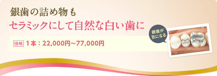 銀歯の詰め物もセラミックにして自然な白い歯に