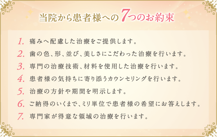 当院から患者様への７つのお約束